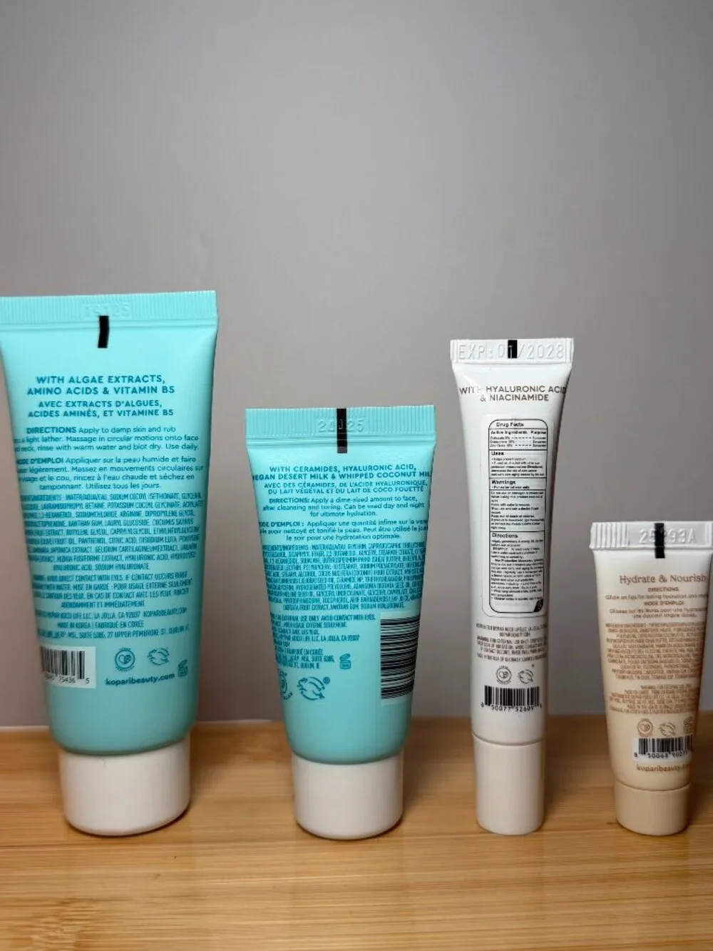 Kopari Skincare Mini Travel Set Bundle Marine Clean Cleanser Ceramide Cream SPF